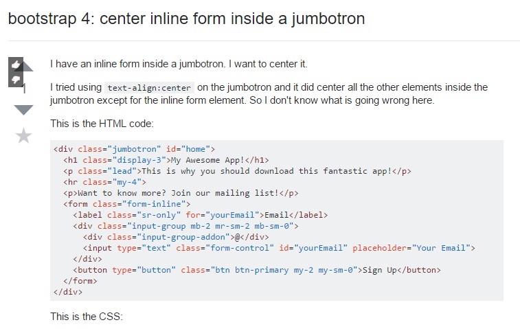 Bootstrap 4: centralize inline form within a jumbotron