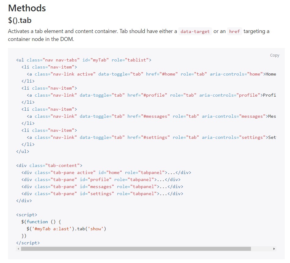 Bootstrap Nav-tabs: main documents
