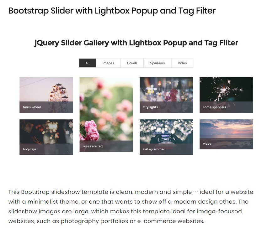  Bootstrap Image Slider With Thumbnail 
