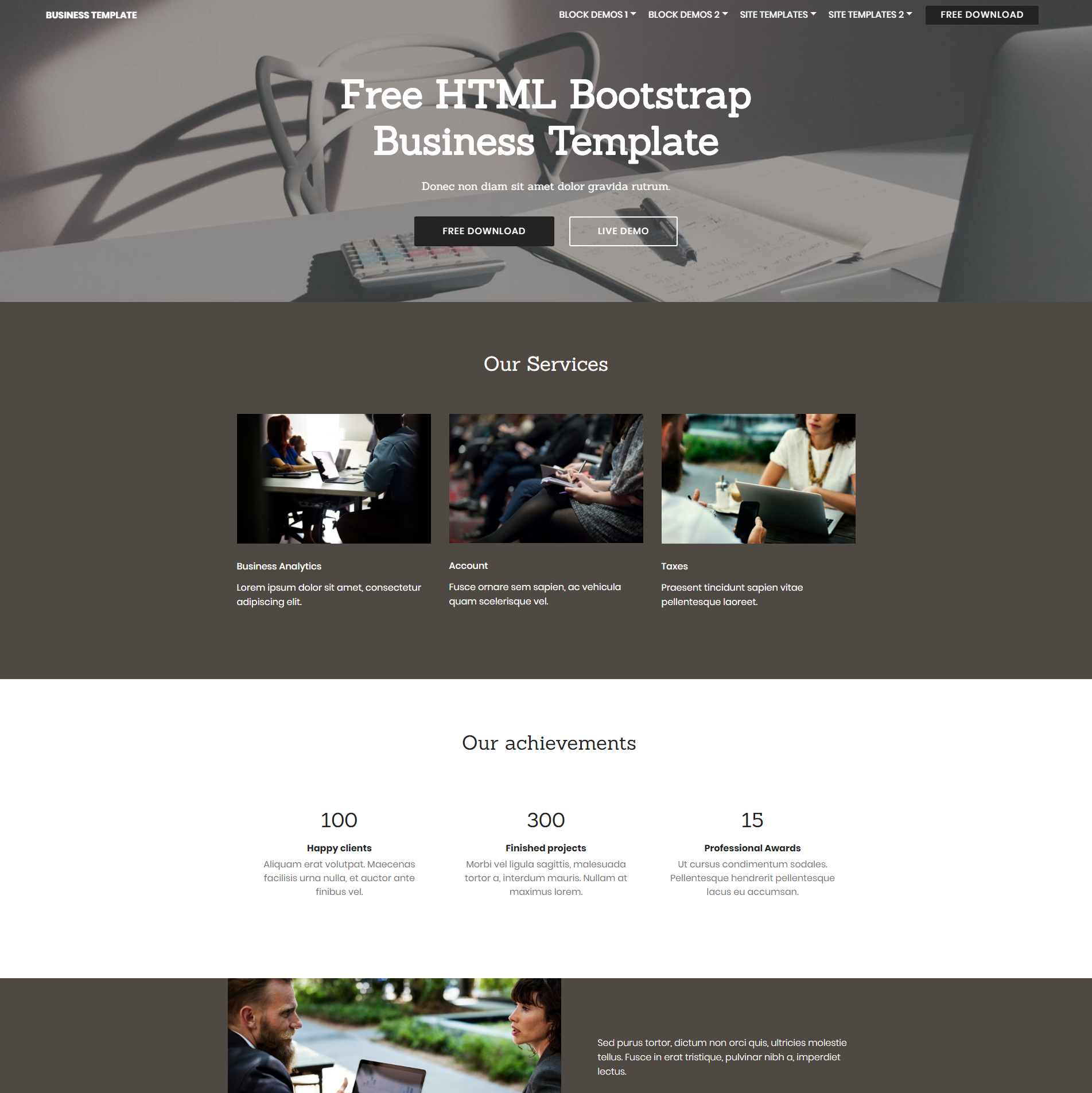 HTML5 Bootstrap Busines Templates
