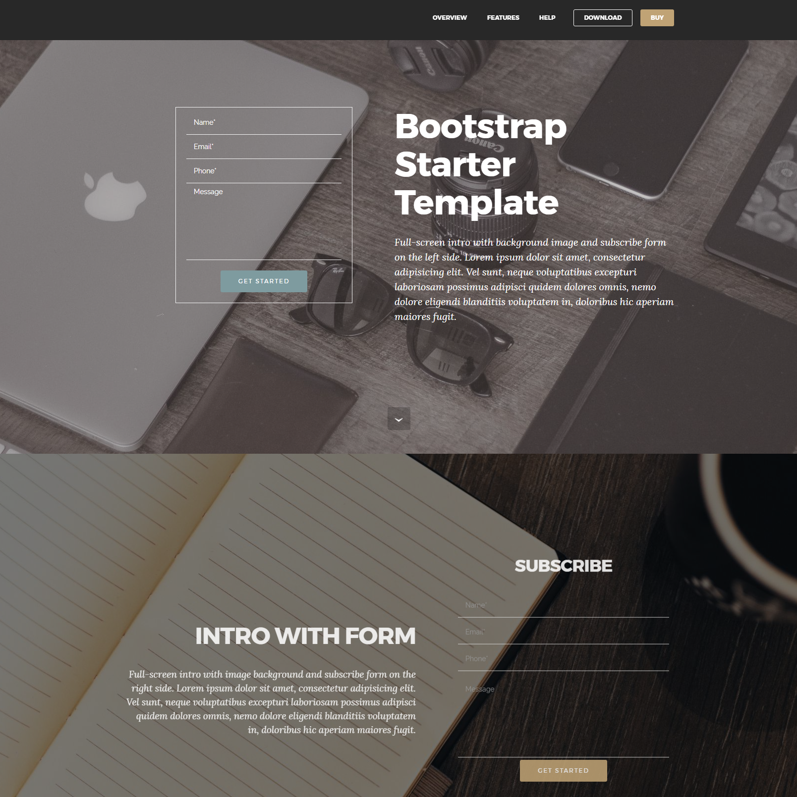 Free Bootstrap Starter Templates